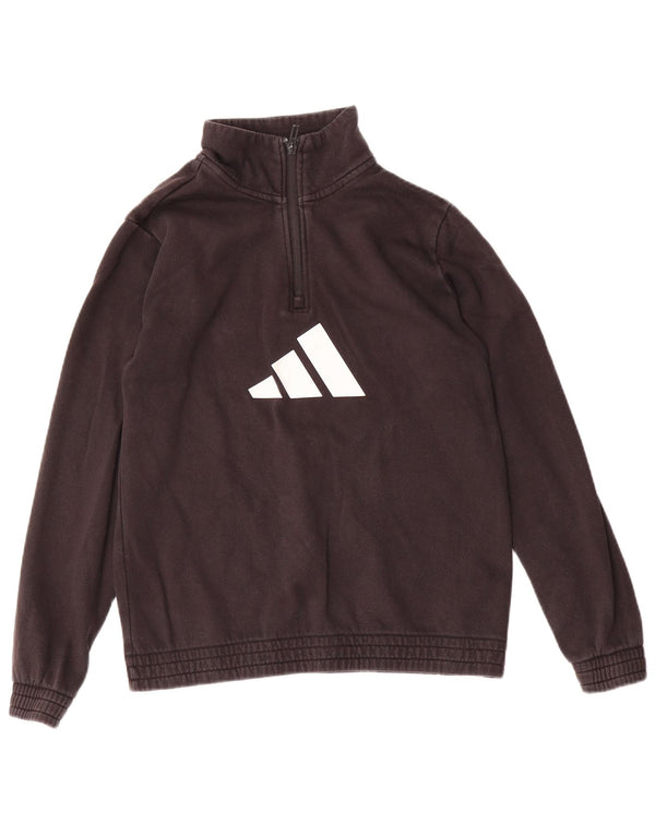Suéter Adidas Boys Graphic Zip Neck 13-14 anos algodão preto