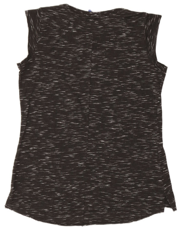 Colete gráfico feminino Champion UK 10 pequeno preto manchado