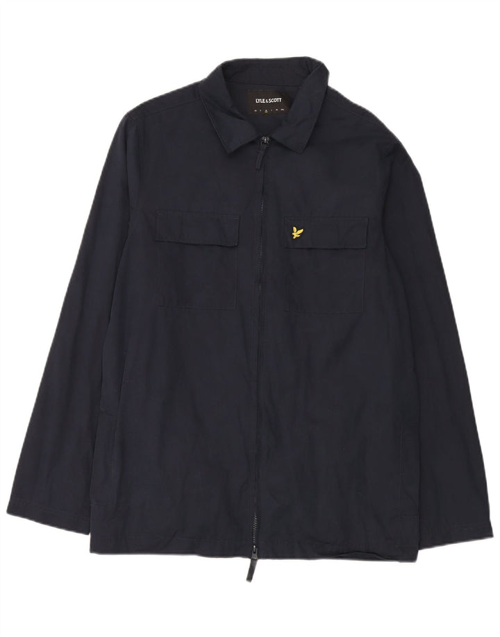 Jaqueta utilitária masculina Lyle & Scott UK 38 poliéster azul marinho médio