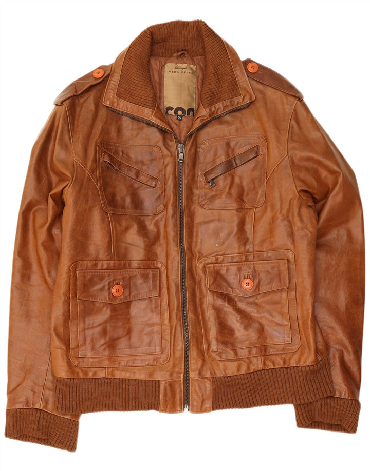 Jaqueta de couro militar masculina Conbipel IT 54 XL marrom