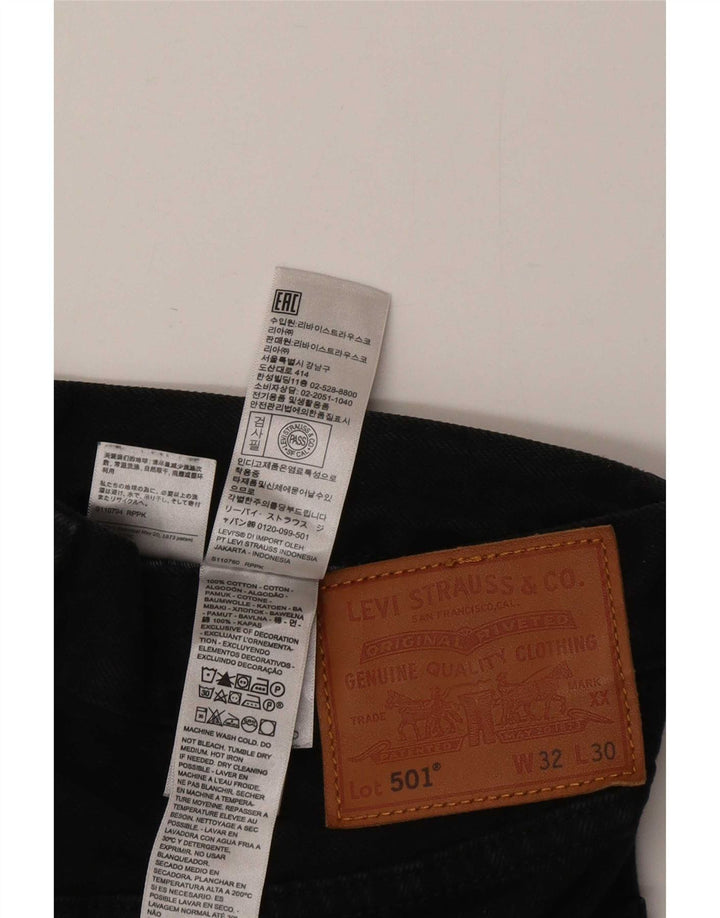 Levi's Masculino 501 Straight Jeans W32 L30 Algodão Preto