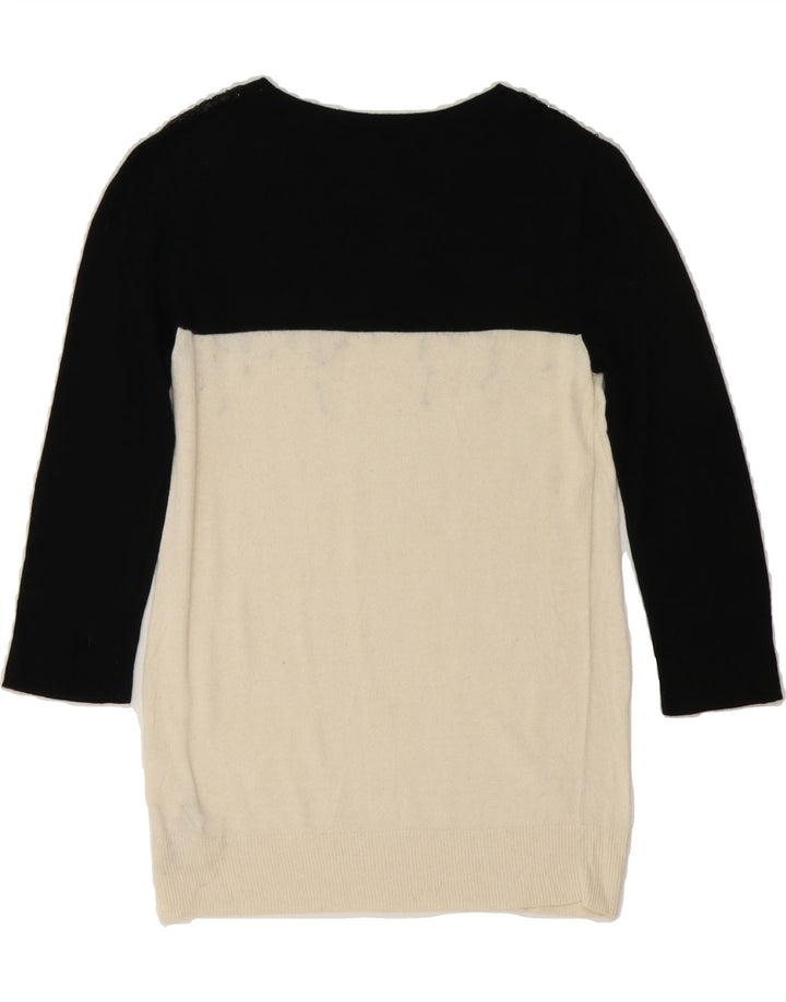 MOSSIMO Womens Crew Neck Jumper Sweater UK 6 XS White Colourblock Vintage Mossimo and Second-Hand Mossimo from Messina Hembry 