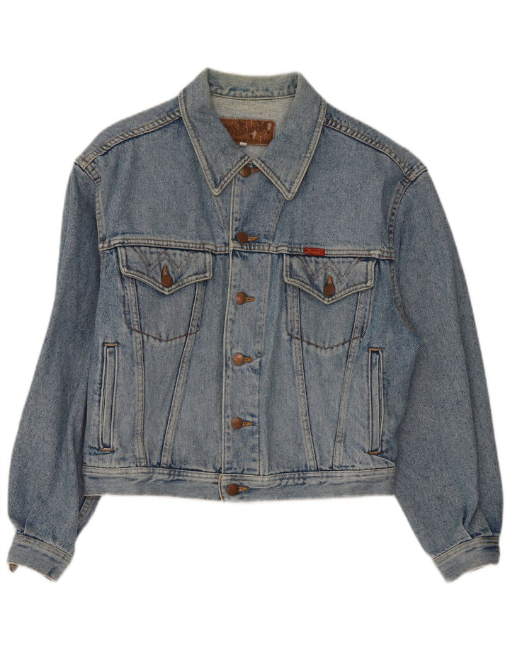 Jaqueta jeans masculina Wrangler UK 36 pequena azul