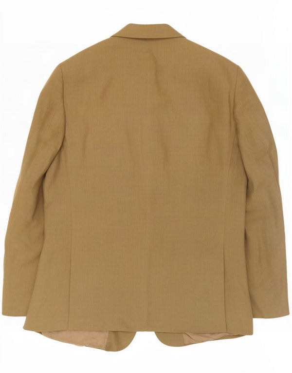 Jaqueta Blazer Masculina Valentino com 3 Botões IT 50 Linho Cáqui Grande