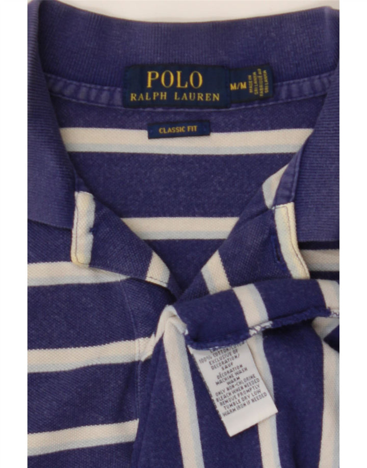 POLO RALPH LAUREN Camisa polo masculina de ajuste clássico médio listrado azul marinho