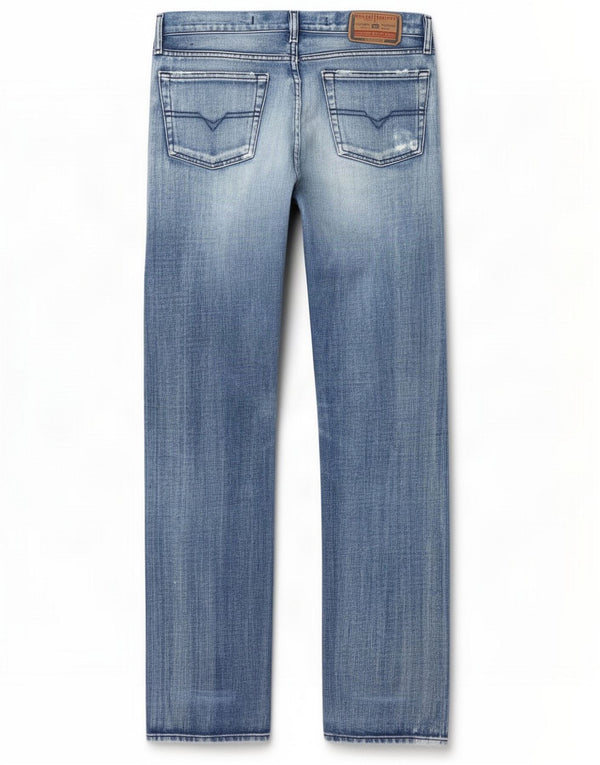 Jeans retos masculinos diesel desgastados W30 L34 algodão azul