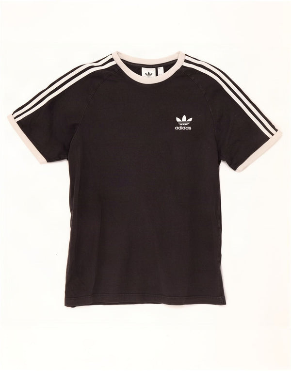 Adidas Mens Camiseta Top Grande Algodão Preto