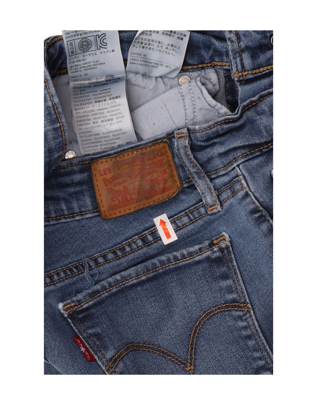 Calça jeans feminina LEVI'S 711 skinny W26 L30 azul Lyocell