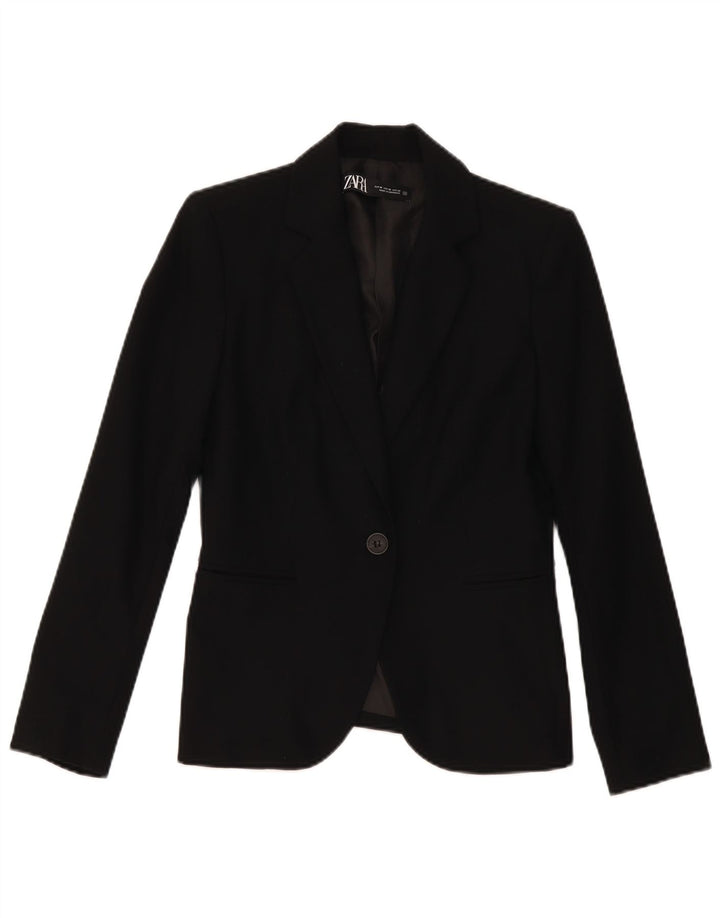 Jaqueta blazer feminina Zara com 1 botão EU 36 XS preto poliéster