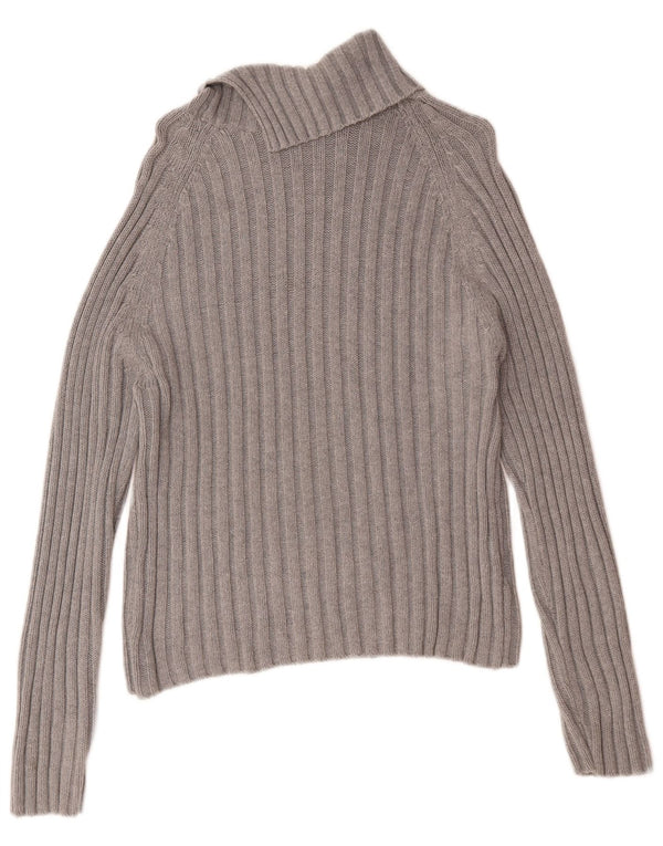 Suéter feminino Nautica com gola redonda UK 14 algodão cinza médio