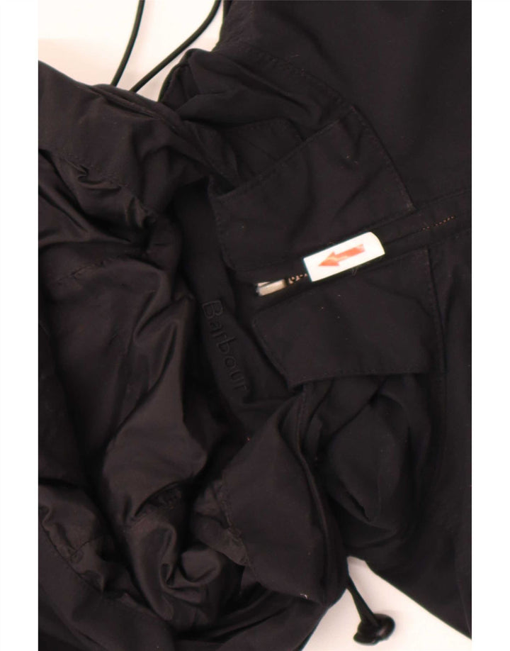 Jaqueta de chuva feminina com capuz Barbour Reino Unido 14 grande algodão preto