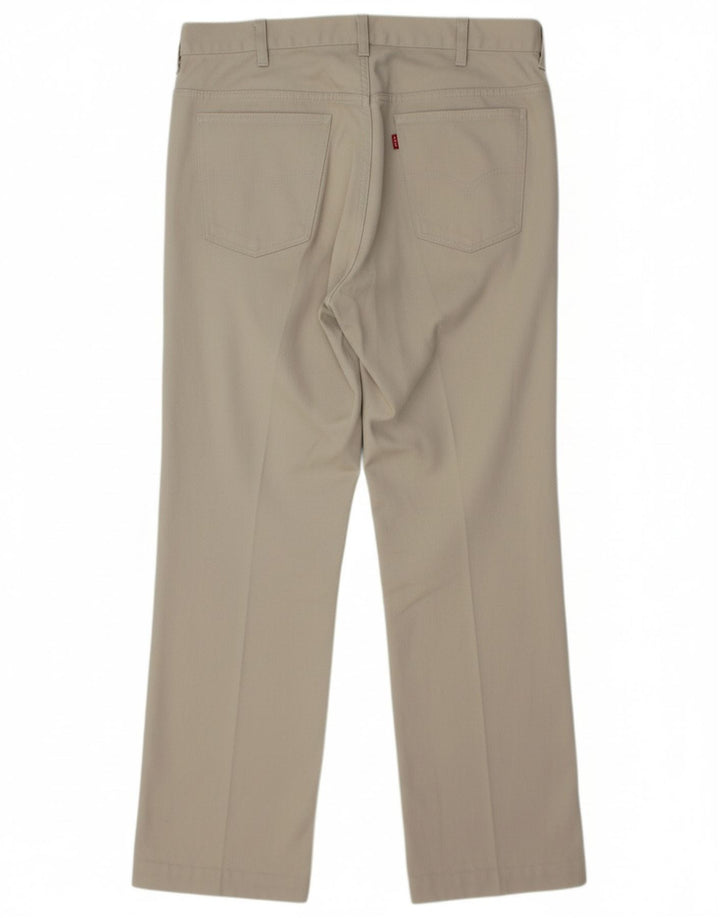 Calça casual reta masculina LEVI'S Sta-Prest W34 L31 algodão bege