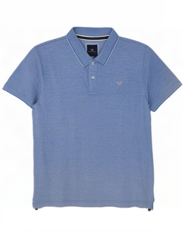 Camisa polo masculina 2XL de algodão azul da Crew Clothing