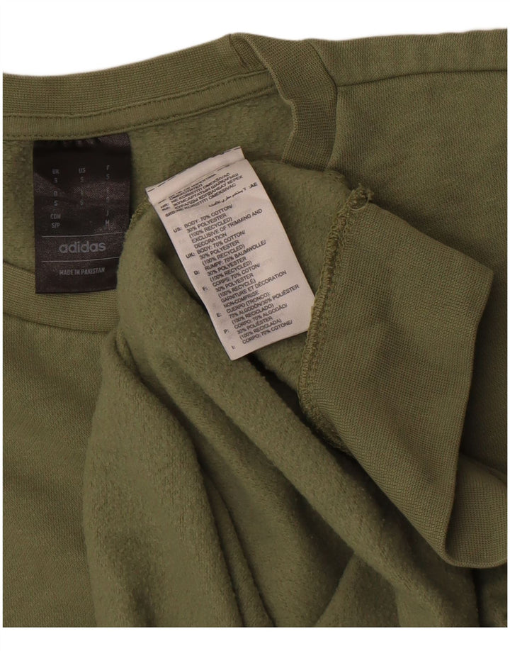 Adidas Mens Moletom Jumper Pequeno Algodão Verde