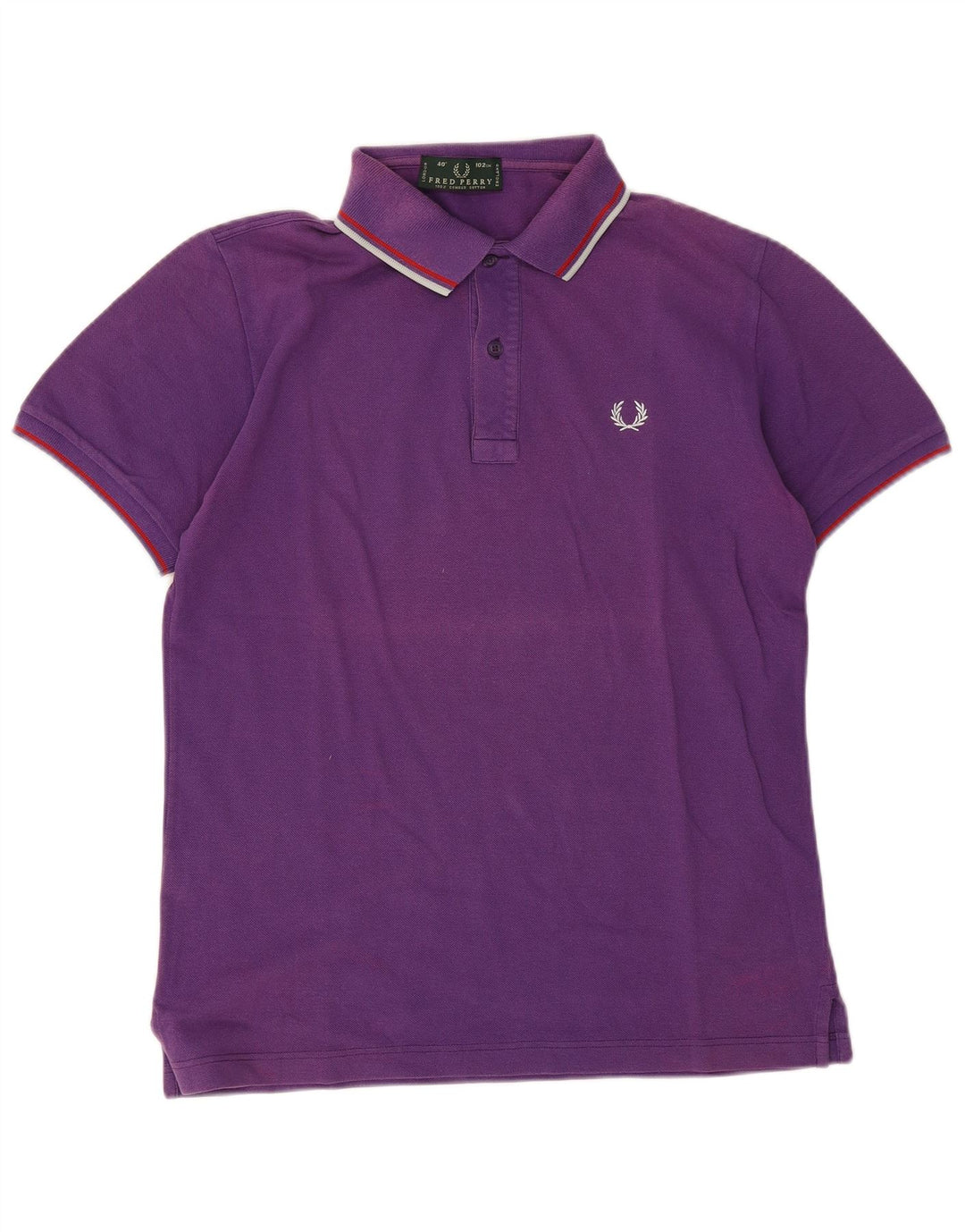 Camisa polo masculina Fred Perry de algodão roxo médio