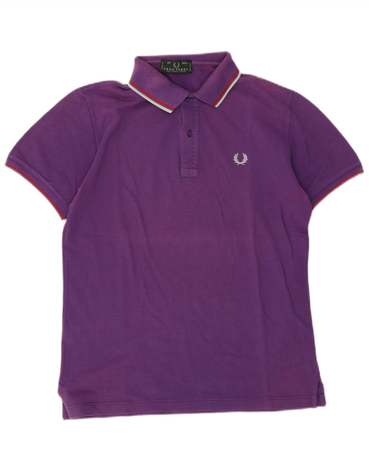 Camisa polo masculina Fred Perry de algodão roxo médio