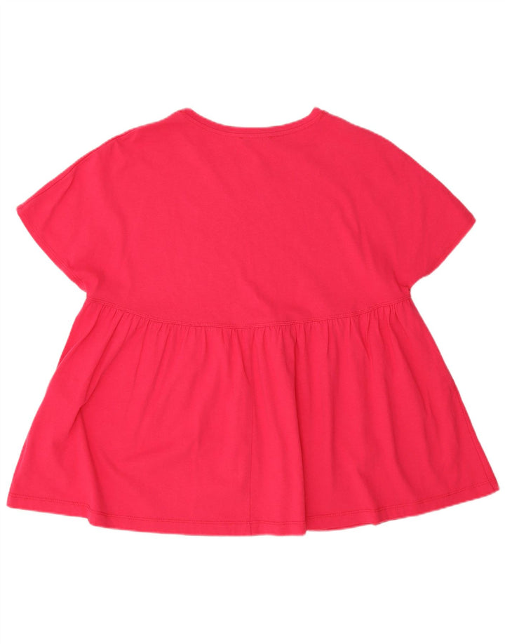 Camiseta feminina grande Zara UK 14 algodão rosa médio