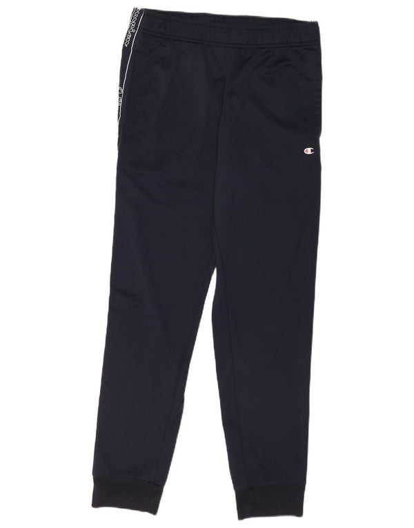 Calça esportiva masculina Champion com estampa gráfica, calça jogger média azul marinho de poliéster