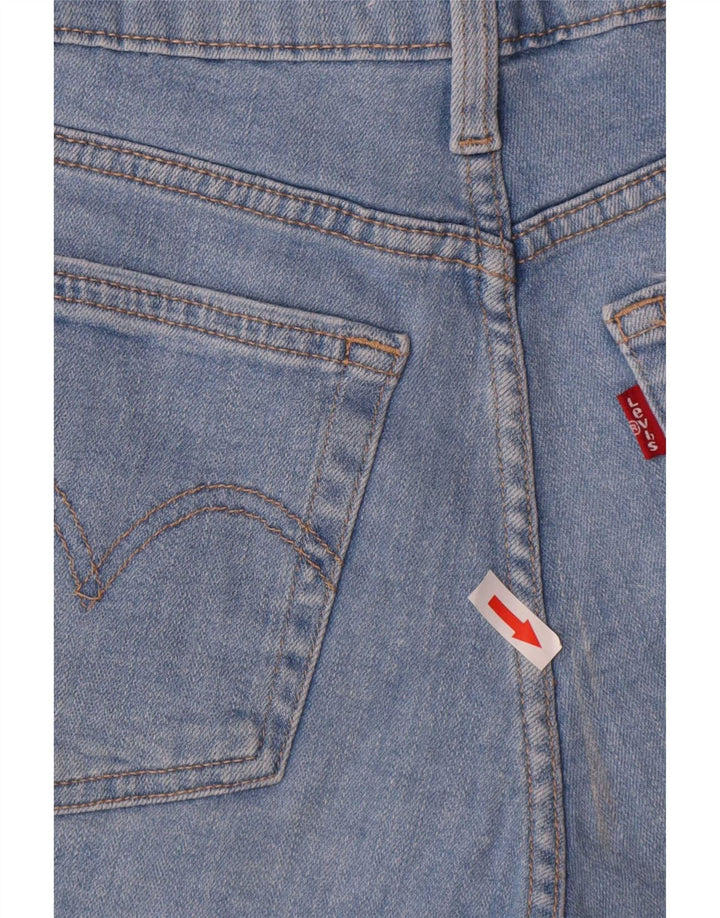 Shorts jeans feminino Levi's desgastado pequeno W26 algodão azul