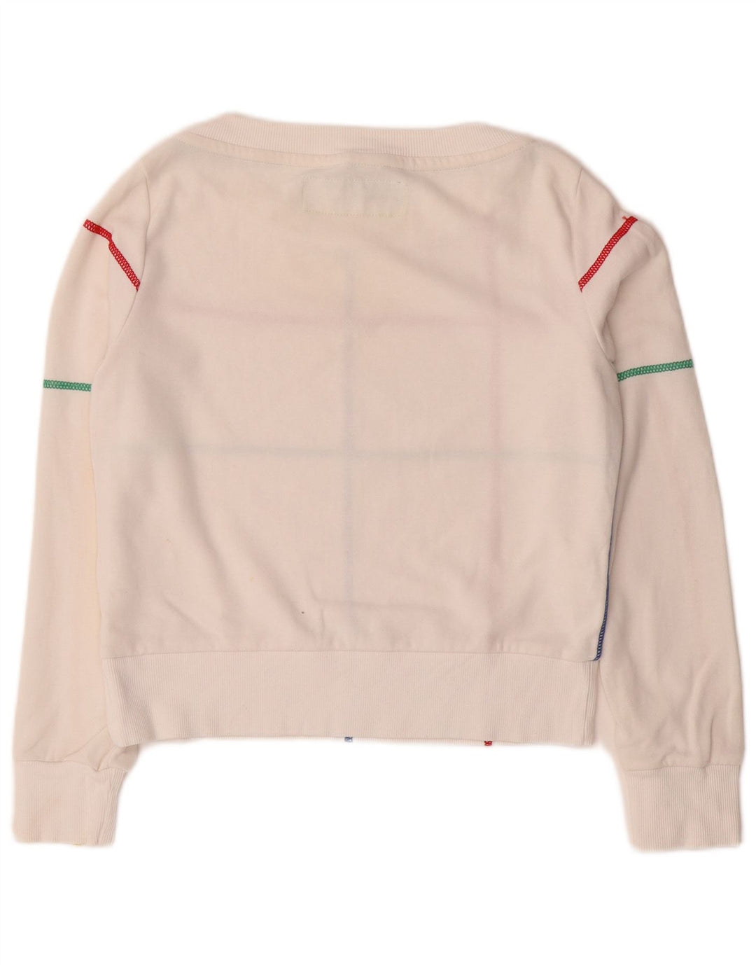 Moletom feminino BENETTON UK 10 pequeno listrado branco
