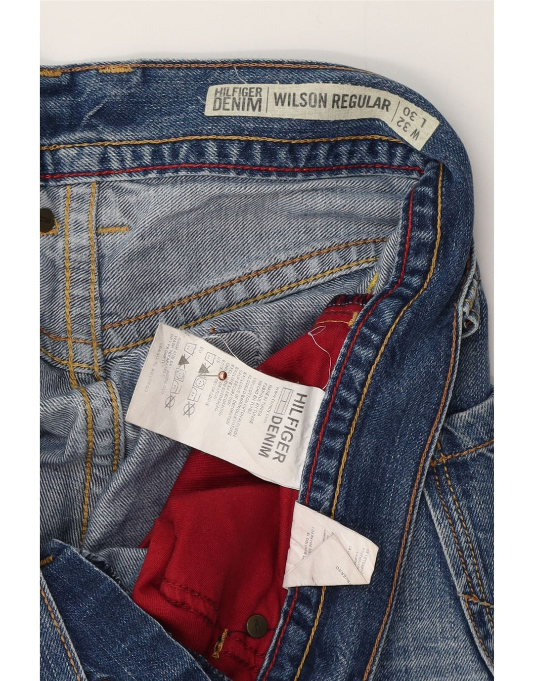 TOMMY HILFIGER Masculino Wilson Straight Jeans W32 L30 Azul Algodão