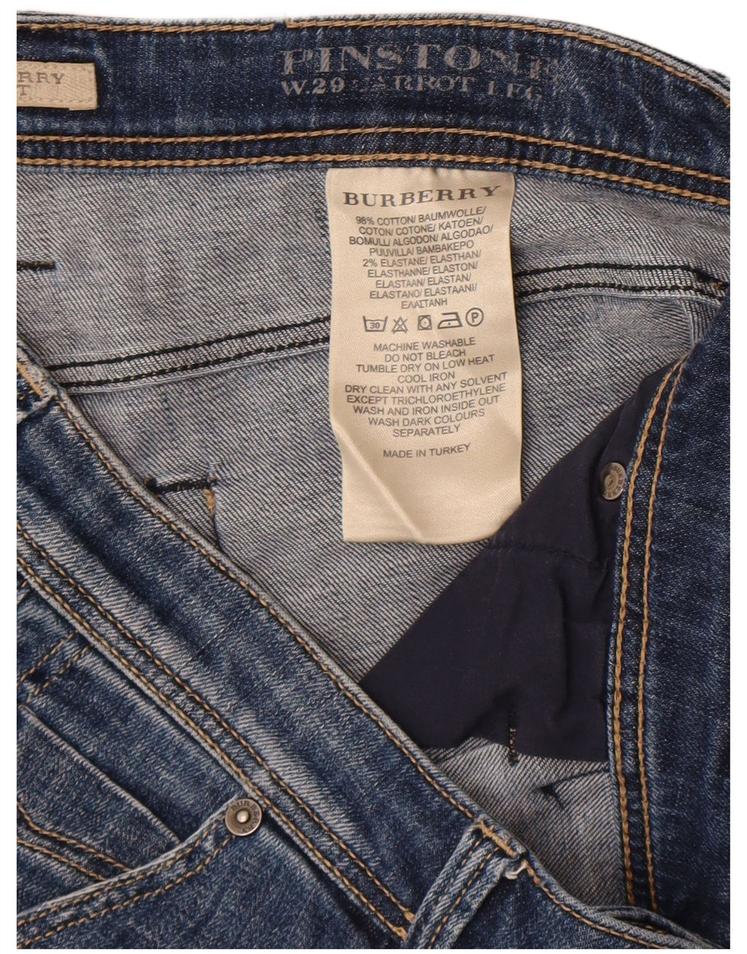 Burberry Womens BRIT Denim Shorts W29 Algodão Azul Médio