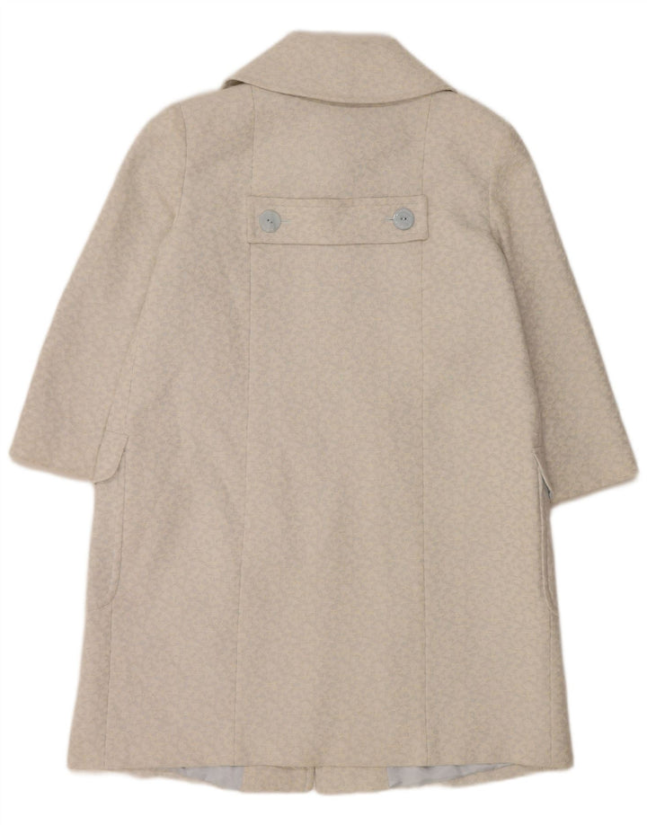 Sobretudo feminino Paul Costelloe manga 3/4 Reino Unido 12 azul médio geométrico