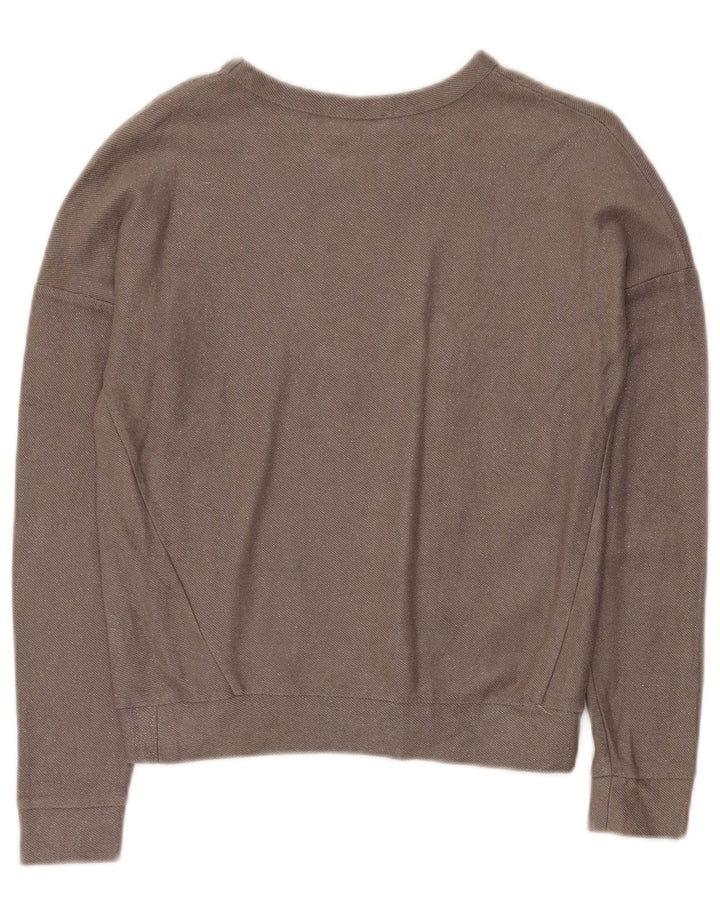 ZARA Suéter feminino oversized com gola canoa Reino Unido 10 pequeno cinza