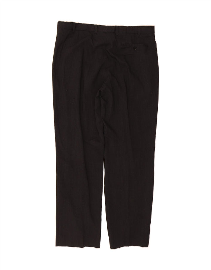 MARKS & SPENCER Mens Blue Harbour Regular Fit Suit Trousers W36 L31 Black Vintage Marks & Spencer and Second-Hand Marks & Spencer from Messina Hembry 