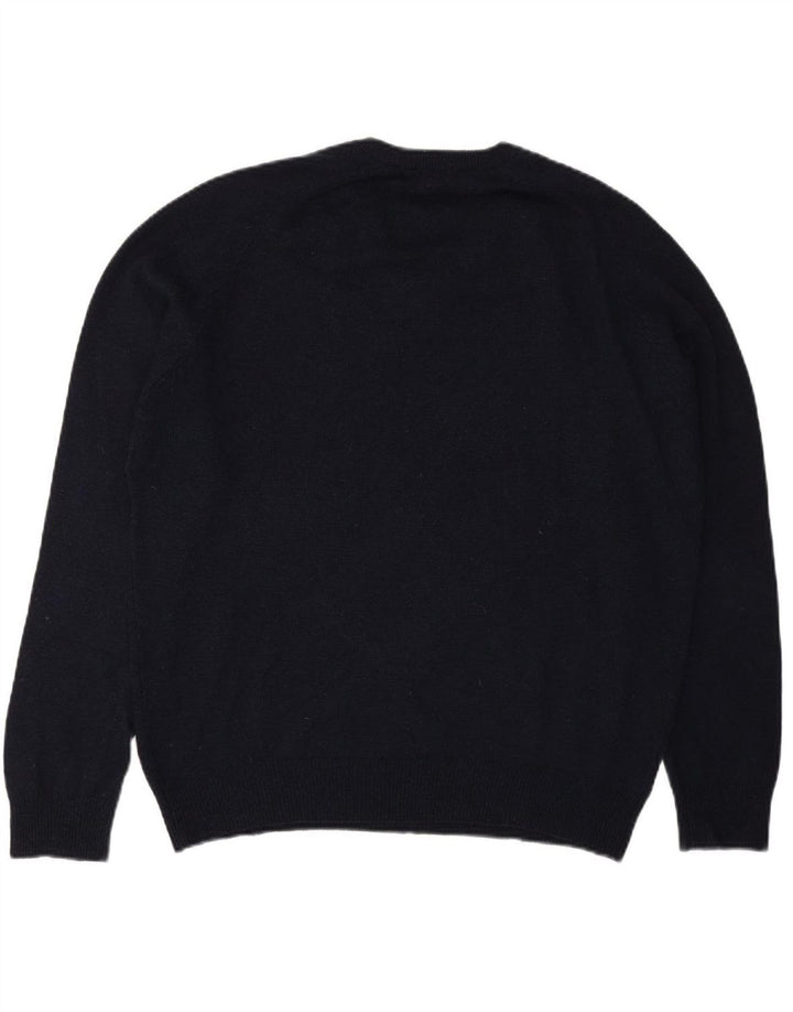 Suéter masculino BLUE HARBOR com decote em V, lã de cordeiro azul marinho médio