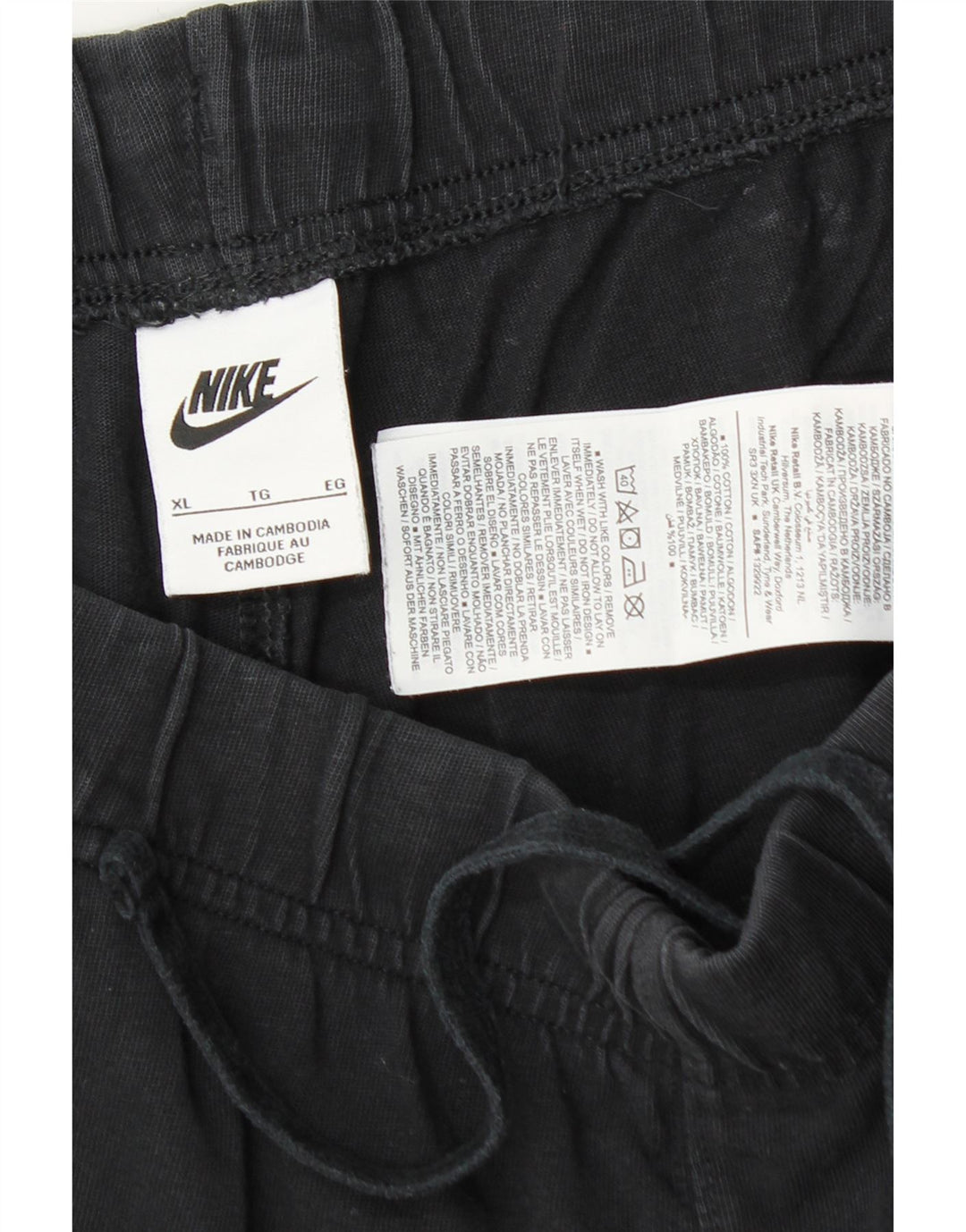 Shorts esportivos masculinos Nike XL algodão preto