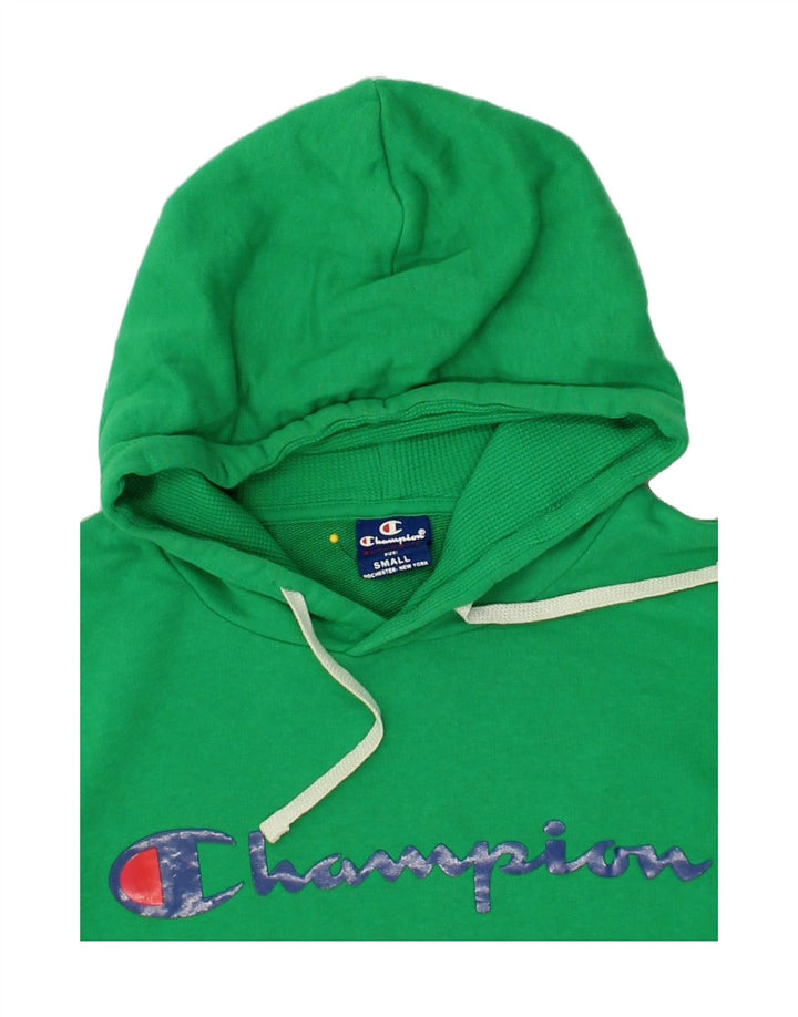 CHAMPION Mens Rochester Graphic Hoodie Jumper Small Green Cotton Vintage Champion and Second-Hand Champion from Messina Hembry 