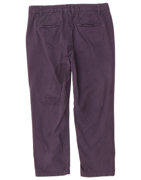 Calça feminina cortada reta FAT FACE Reino Unido 10 pequena W29 L23 azul marinho