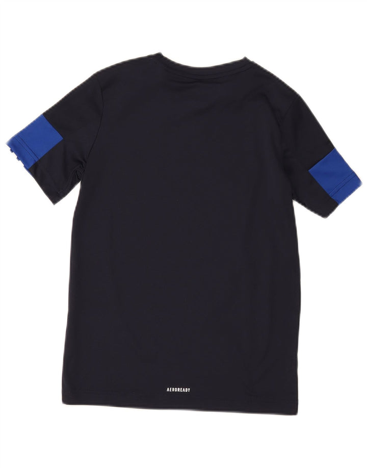 Camiseta Adidas Meninos 9-10 Anos Azul Marinho Colorblock Poliéster