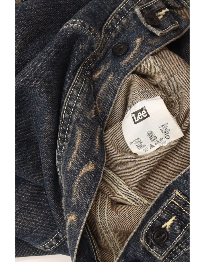 Jaqueta jeans feminina Lee UK 14 algodão azul médio