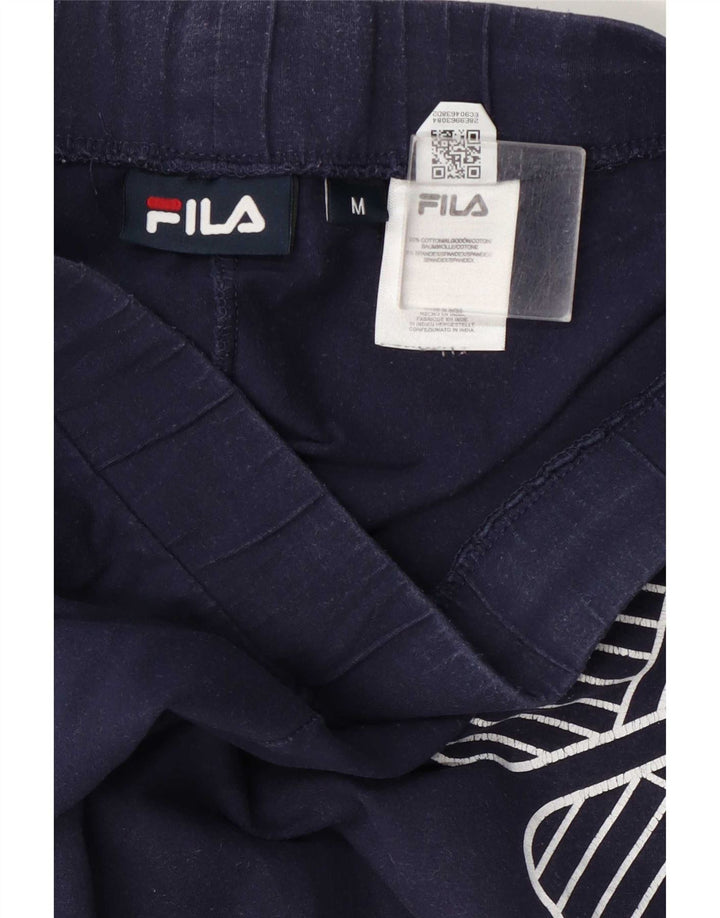 Fila Womens Graphic Leggings UK 12 Médio Algodão Azul Marinho
