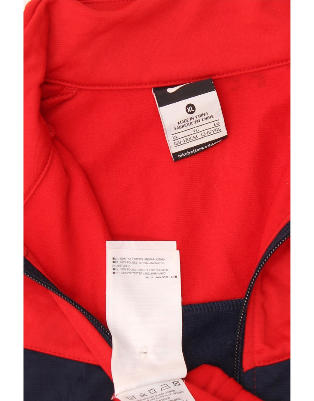 Jaqueta Nike Boys Tracksuit Top 13-14 Anos XL Vermelho Colorblock Poliéster
