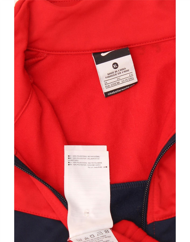 Jaqueta Nike Boys Tracksuit Top 13-14 Anos XL Vermelho Colorblock Poliéster