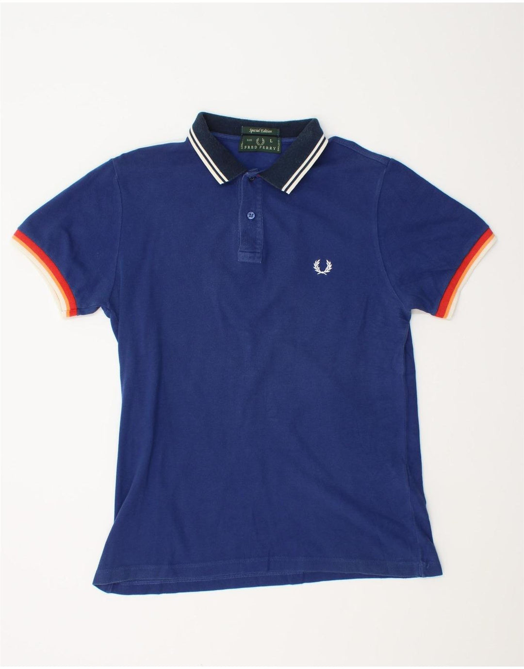 Camisa pólo masculina Fred Perry edição especial grande algodão azul