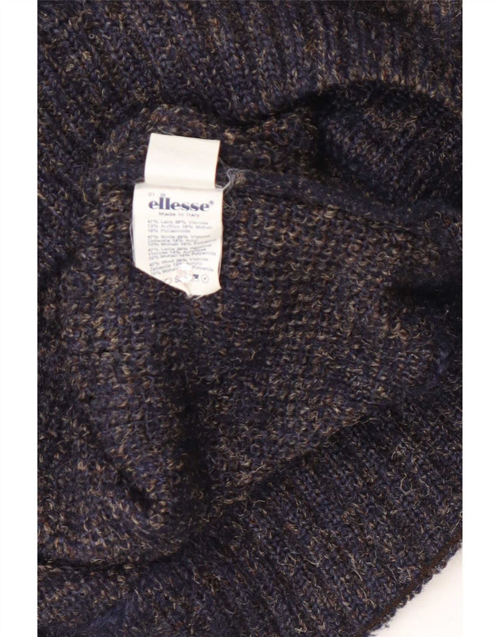 Suéter masculino Ellesse com gola canoa de lã azul marinho médio