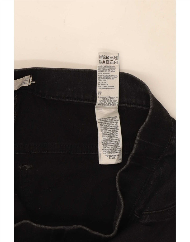 Calça jeans feminina Marks & Spencer UK 12 médio W30 L29 algodão preto