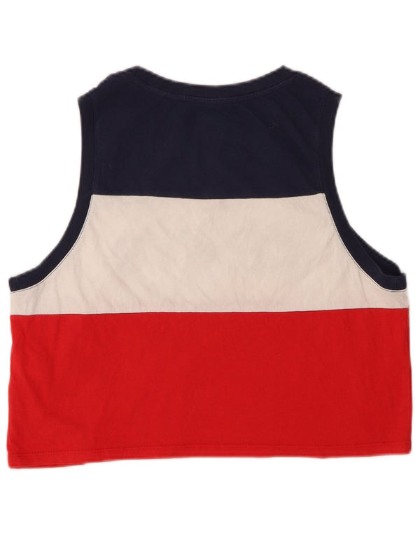 LEVI'S Womens Crop Graphic Vest Top UK 10 Pequeno Listrado Multicolorido