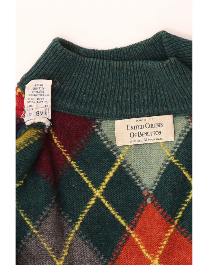 Suéter feminino Benetton com gola alta e gola tartaruga IT 48 XL verde
