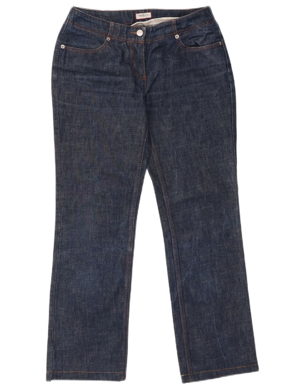Jeans retos femininos Max & Co UK 12 médio W30 L28 algodão azul