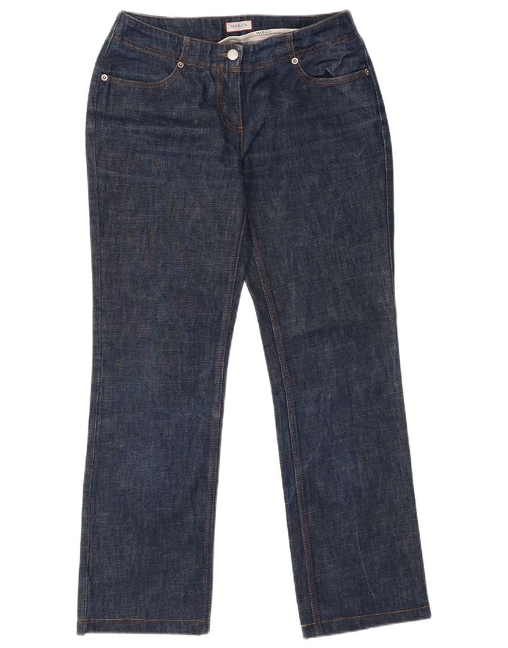 Jeans retos femininos Max & Co UK 12 médio W30 L28 algodão azul