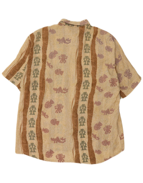 Dornbusch Camisa masculina de manga curta com padrão abstrato tamanho 45 XL bege