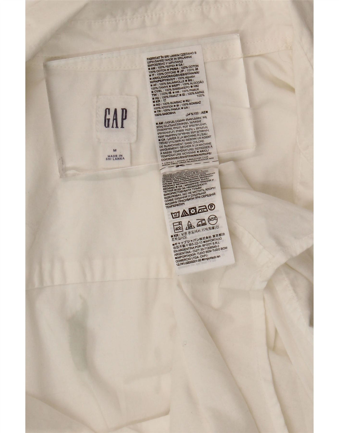 Camisa feminina Gap UK 14 médio branco