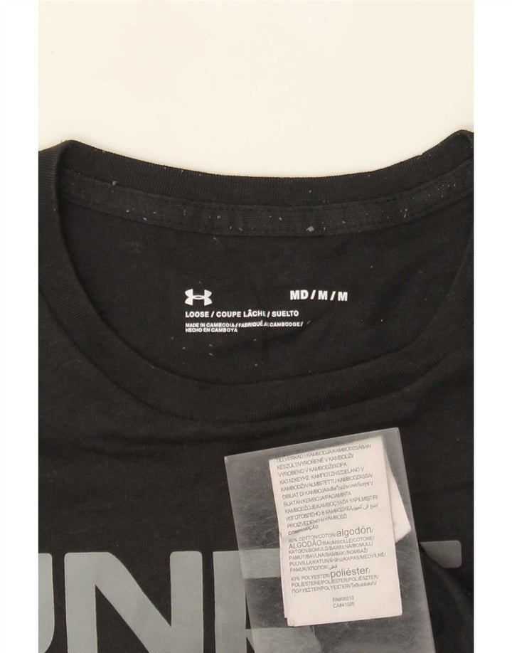 Camiseta gráfica masculina Under Armour Top médio algodão preto