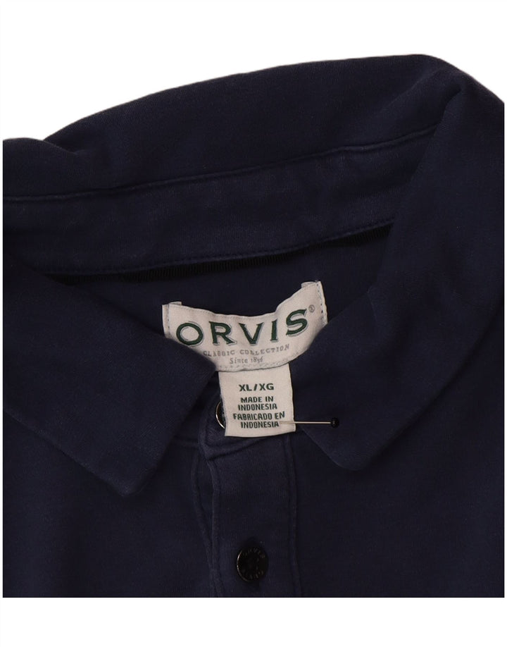 Camisa polo masculina Orvis XL azul marinho