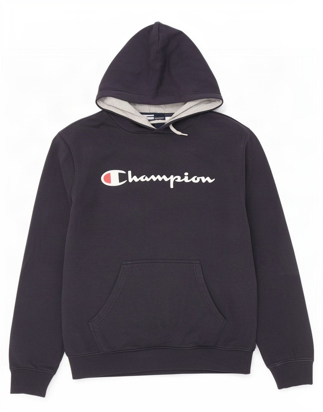 Jumper com capuz gráfico masculino Champion médio azul marinho algodão